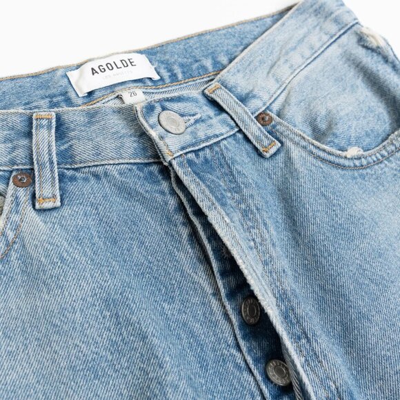 AGOLDE 90s High Waist Relaxed Boot Jeans Light Wash Wireless Blue NEW - Picture 7 of 13